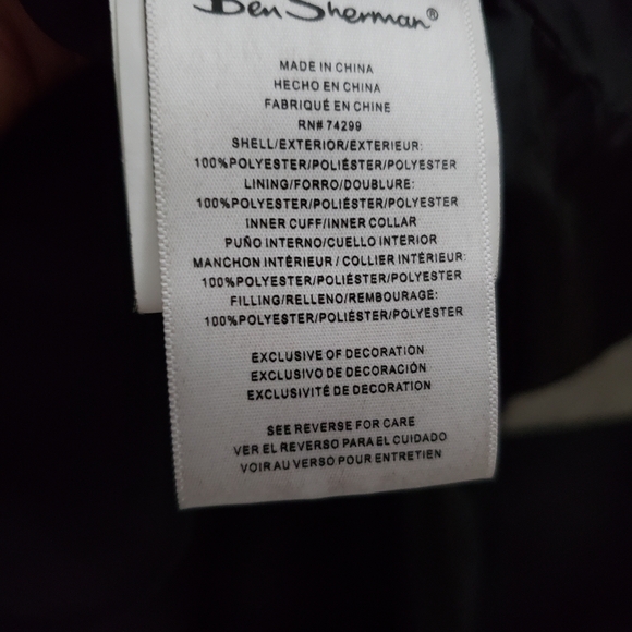 (EUC) Ben Sherman Black Puffer Quilted Jacket with Hood (Boys XL or Men's Small) - Picture 9 of 14